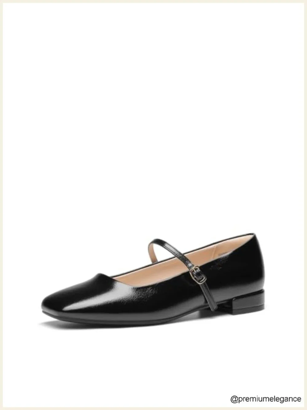 Women Square Toe Mary Jane Ballet Flats, Faux Leather Low Heel Dress Shoes for